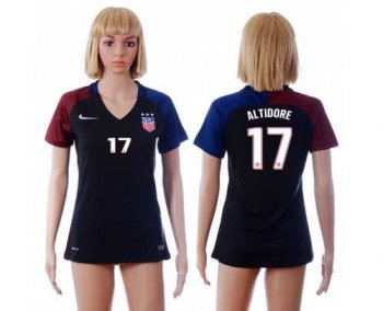 Women's USA #17 Altidore Away Soccer Country Jersey