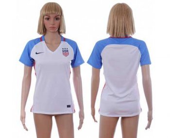 Women's USA Blank Home Soccer Country Jersey