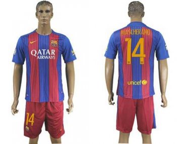 Barcelona #14 Mascherano Home Soccer Club Jersey