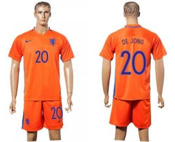 Holland #20 De Jong Home Soccer Country Jersey