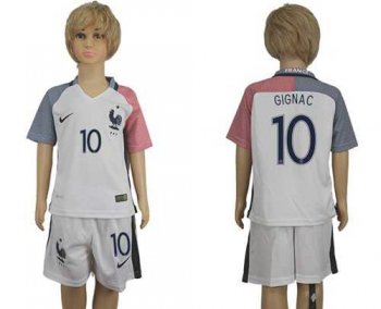 France #10 Gignac Away Kid Soccer Country Jersey