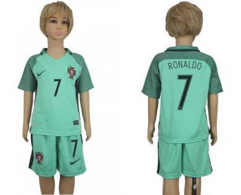 Portugal #7 Ronaldo Away Kid Soccer Country Jersey