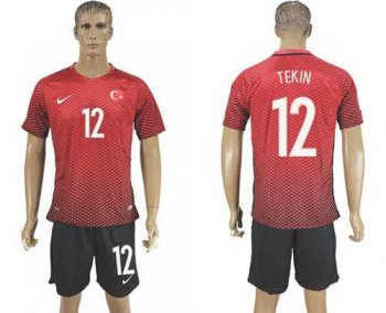 Turkey #12 Tekin Home Soccer Country Jersey