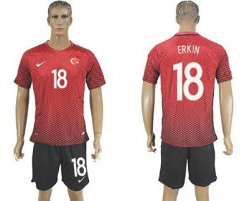 Turkey #18 Erkin Home Soccer Country Jersey