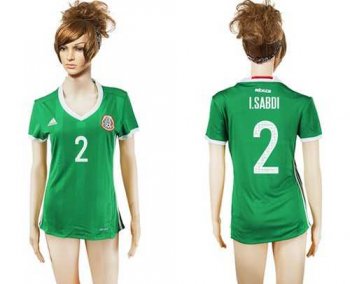 Women's Mexico #2 I.Saboi Home Soccer Country Jersey