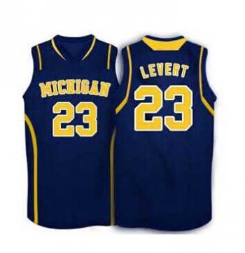 Michigan Wolverines #23 Caris Levert Basketball blue Jersey