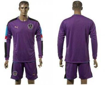 Austria Blank Purple Goalkeeper Long Sleeves Soccer Country Jersey