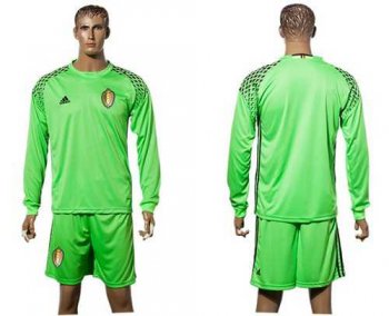 Belgium Blank Green Goalkeeper Long Sleeves Soccer Country Jersey