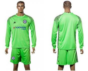 Chelsea Blank Green Goalkeeper Long Sleeves Soccer Club Jersey