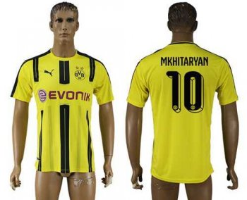 Dortmund #10 Mkhitaryan Home Soccer Club Jersey