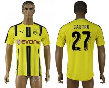 Dortmund #27 Castro Home Soccer Club Jersey