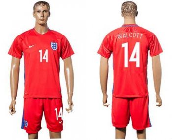 England #14 Walcott Away Soccer Country Jersey