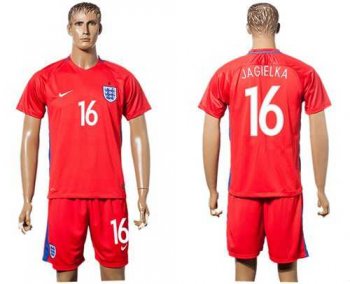 England #16 Jagielka Away Soccer Country Jersey