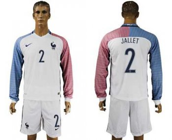 France #2 Jallet Away Long Sleeves Soccer Country Jersey