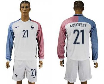 France #21 Koscielny Away Long Sleeves Soccer Country Jersey