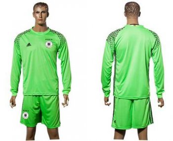 Germany Blank Green Goalkeeper Long Sleeves Soccer Country Jersey