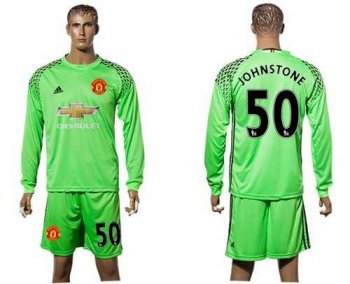 Manchester United #50 Johnstone Green Goalkeeper Long Sleeves Soccer Club Jersey