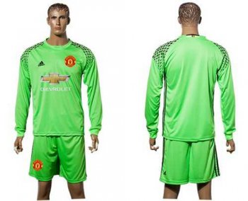 Manchester United Blank Green Goalkeeper Long Sleeves Soccer Club Jersey