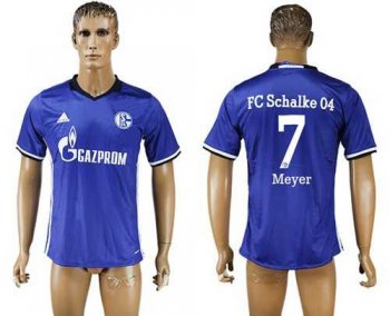 Schalke 04 #7 Meyer Blue Home Soccer Club Jersey