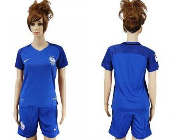 Women's France Blank Home Soccer Country Jersey