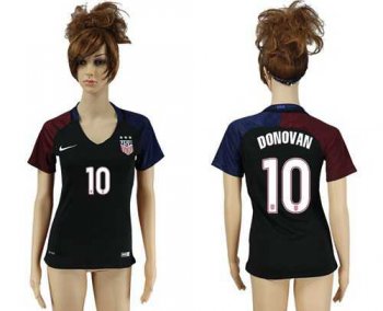 Women's USA #10 Donovan Away Soccer Country Jersey