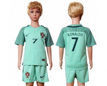 Portugal #7 Ronaldo Away Kid Soccer Country Jersey