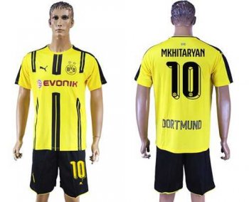 Dortmund #10 Mkhitaryan Home Soccer Club Jersey