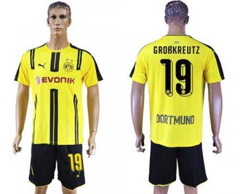 Dortmund #19 Grobkreutz Home Soccer Club Jersey