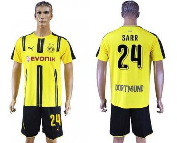 Dortmund #24 Sarr Home Soccer Club Jersey