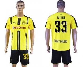 Dortmund #33 Weigl Home Soccer Club Jersey