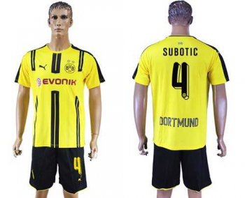 Dortmund #4 Subotic Home Soccer Club Jersey