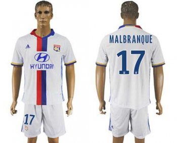 Lyon #17 Malbranque Home Soccer Club Jersey