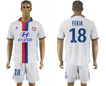 Lyon #18 Fekir Home Soccer Club Jersey