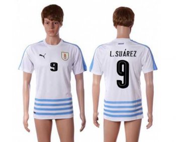 Uruguay #9 L.Suarez Away Soccer Country Jersey