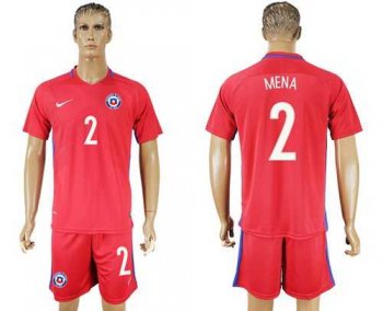 Chile #2 Mena Home Soccer Country Jersey