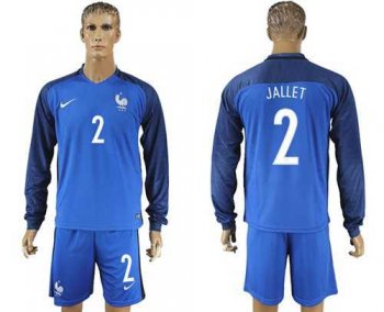 France #2 Jallet Home Long Sleeves Soccer Country Jersey