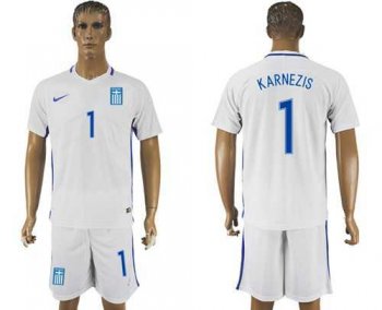 Greece #1 Karnezis Home Soccer Country Jersey