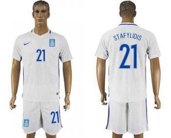 Greece #21 Stafylidis Home Soccer Country Jersey