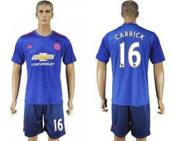 Manchester United #16 Carrick Away Soccer Club Jersey