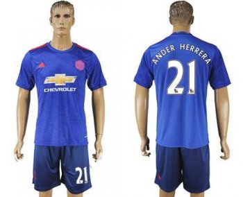 Manchester United #21 Ander Herrera Away Soccer Club Jersey