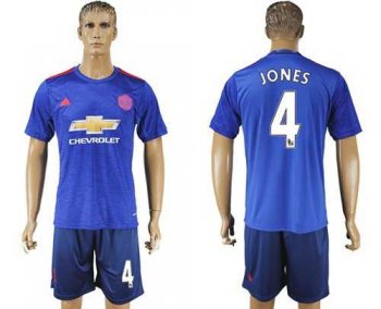 Manchester United #4 Jones Away Soccer Club Jersey