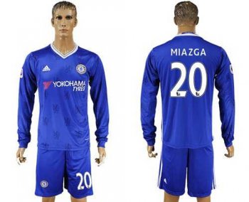 Chelsea #20 Miazga Home Long Sleeves Soccer Club Jersey