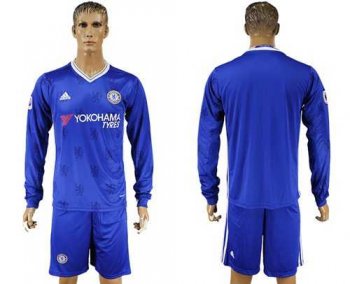 Chelsea Blank Home Long Sleeves Soccer Club Jersey