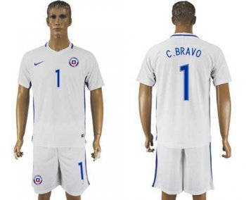 Chile #1 C.Bravo Away Soccer Country Jersey