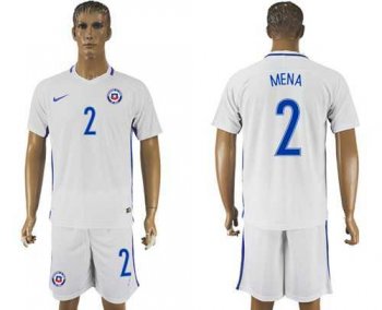 Chile #2 Mena Away Soccer Country Jersey