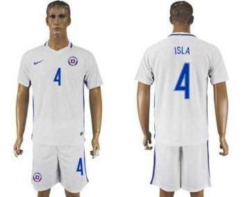 Chile #4 Isla Away Soccer Country Jersey