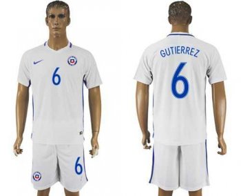 Chile #6 Gutierrez Away Soccer Country Jersey