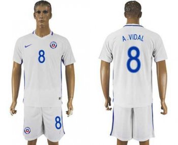 Chile #8 A.Vidal Away Soccer Country Jersey