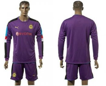 Dortmund Blank Purple Long Sleeves Goalkeeper Soccer Club Jersey