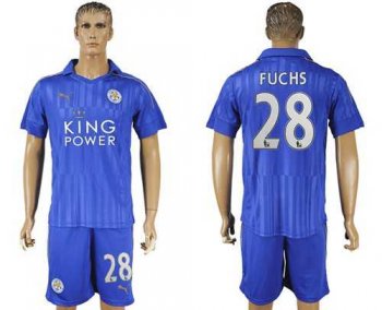 Leicester City #28 Fuchs Home Soccer Club Jersey